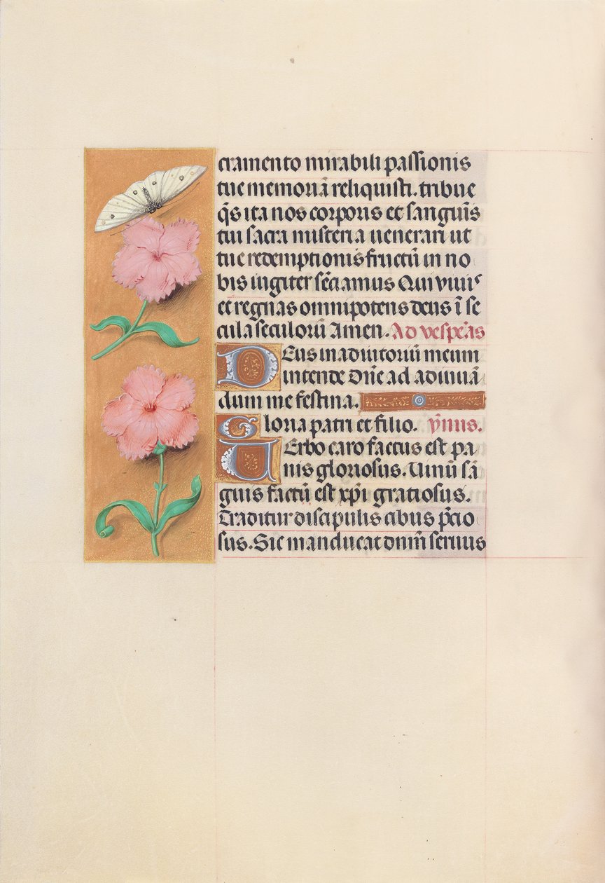 Hodiny královny Isabely Katolické, královny Španělska: Fol. 47v, c. 1500. od Master of the First Prayerbook of Maximillian