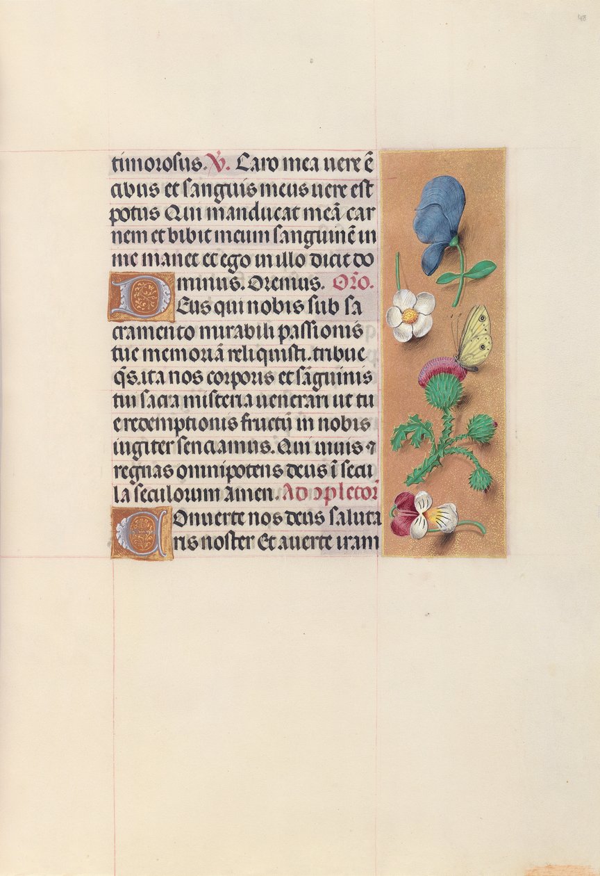 Hodiny královny Isabely Katolické, královny Španělska: Fol. 48r, c. 1500. od Master of the First Prayerbook of Maximillian
