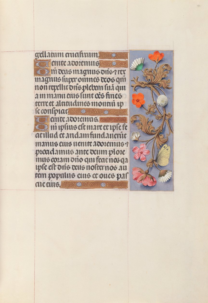 Hodiny královny Isabely Katolické, královny Španělska: Fol. 51r, c. 1500. od Master of the First Prayerbook of Maximillian