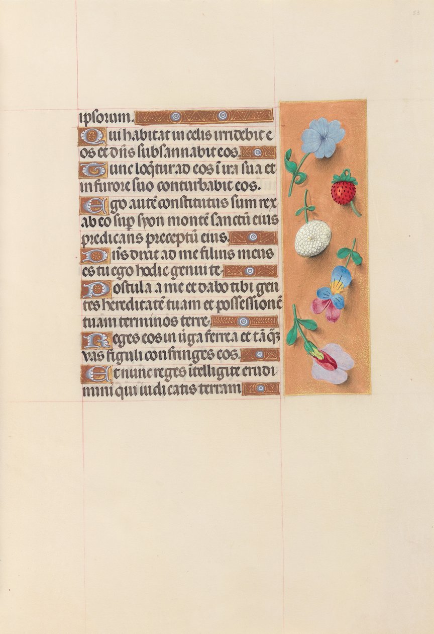 Hodiny královny Isabely Katolické, královny Španělska: Fol. 53r, c. 1500. od Master of the First Prayerbook of Maximillian