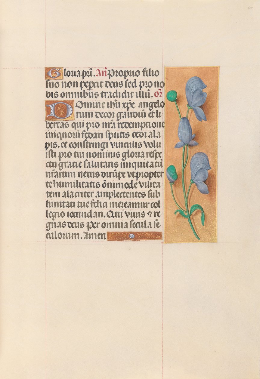 Hodiny královny Isabely Katolické, královny Španělska: Fol. 60r, c. 1500. od Master of the First Prayerbook of Maximillian