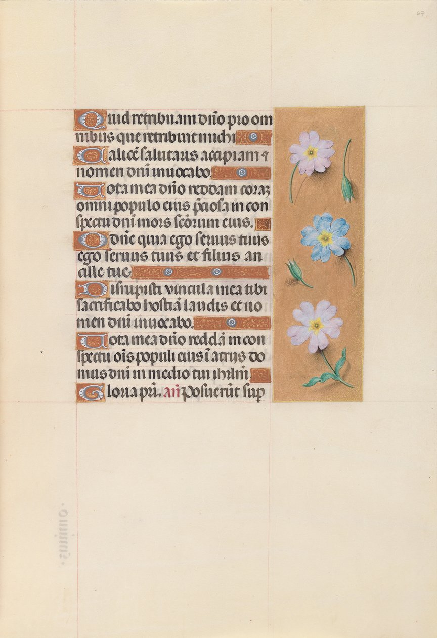 Hodiny královny Isabely Katolické, královny Španělska: Fol. 67r, c. 1500. od Master of the First Prayerbook of Maximillian