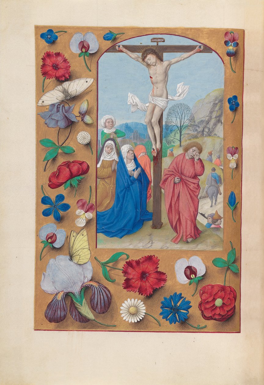 Hodiny královny Isabely Katolické, královny Španělska: Fol. 72v, Ukřižování, c. 1500. od Master of the First Prayerbook of Maximillian