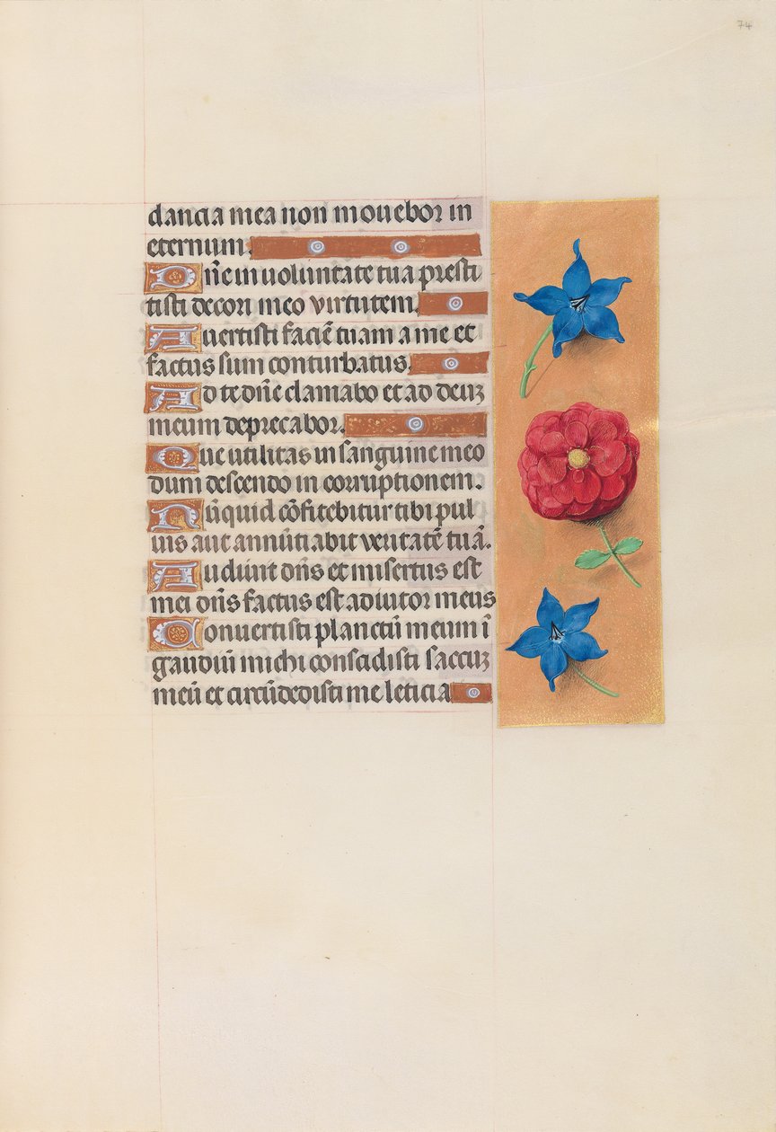 Hodiny královny Isabely Katolické, královny Španělska: Fol. 74r, c. 1500. od Master of the First Prayerbook of Maximillian