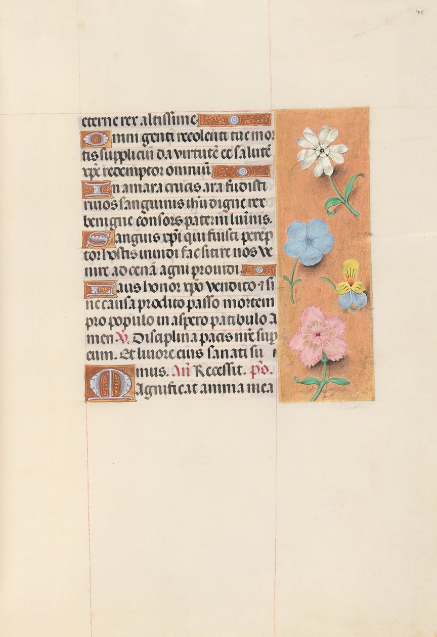 Hodiny královny Isabely Katolické, královny Španělska: Fol. 75r, c. 1500. od Master of the First Prayerbook of Maximillian