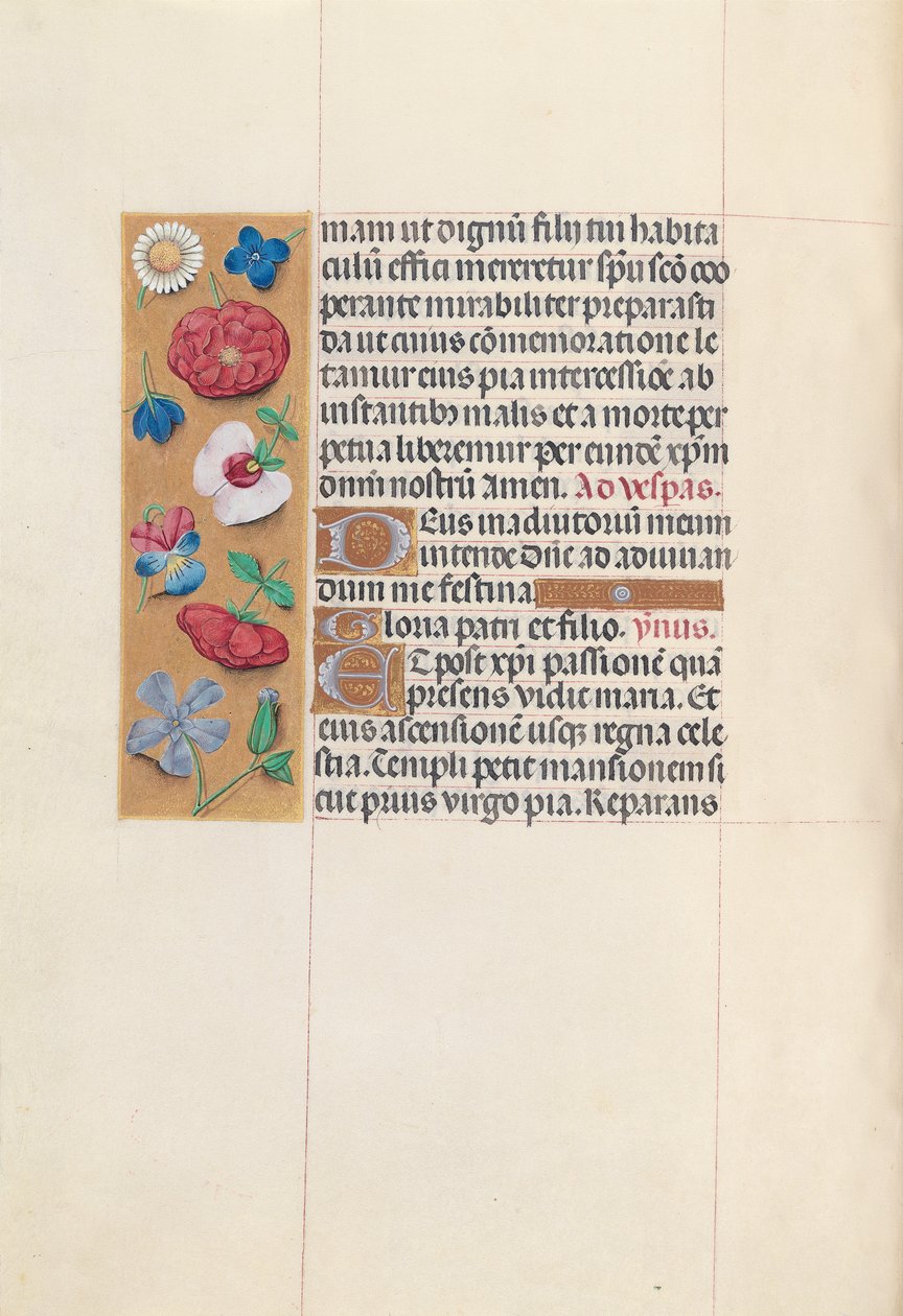 Hodiny královny Isabely Katolické, královny Španělska: Fol. 84v, c. 1500. od Master of the First Prayerbook of Maximillian