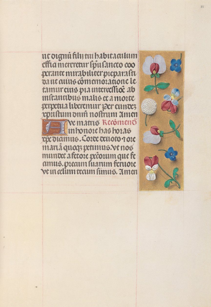 Hodiny královny Isabely Katolické, královny Španělska: Fol. 86r, c. 1500. od Master of the First Prayerbook of Maximillian