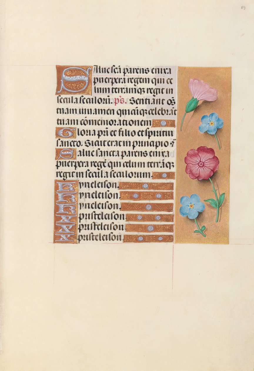 Hodiny královny Isabely Katolické, královny Španělska: Fol. 89r, c. 1500. od Master of the First Prayerbook of Maximillian