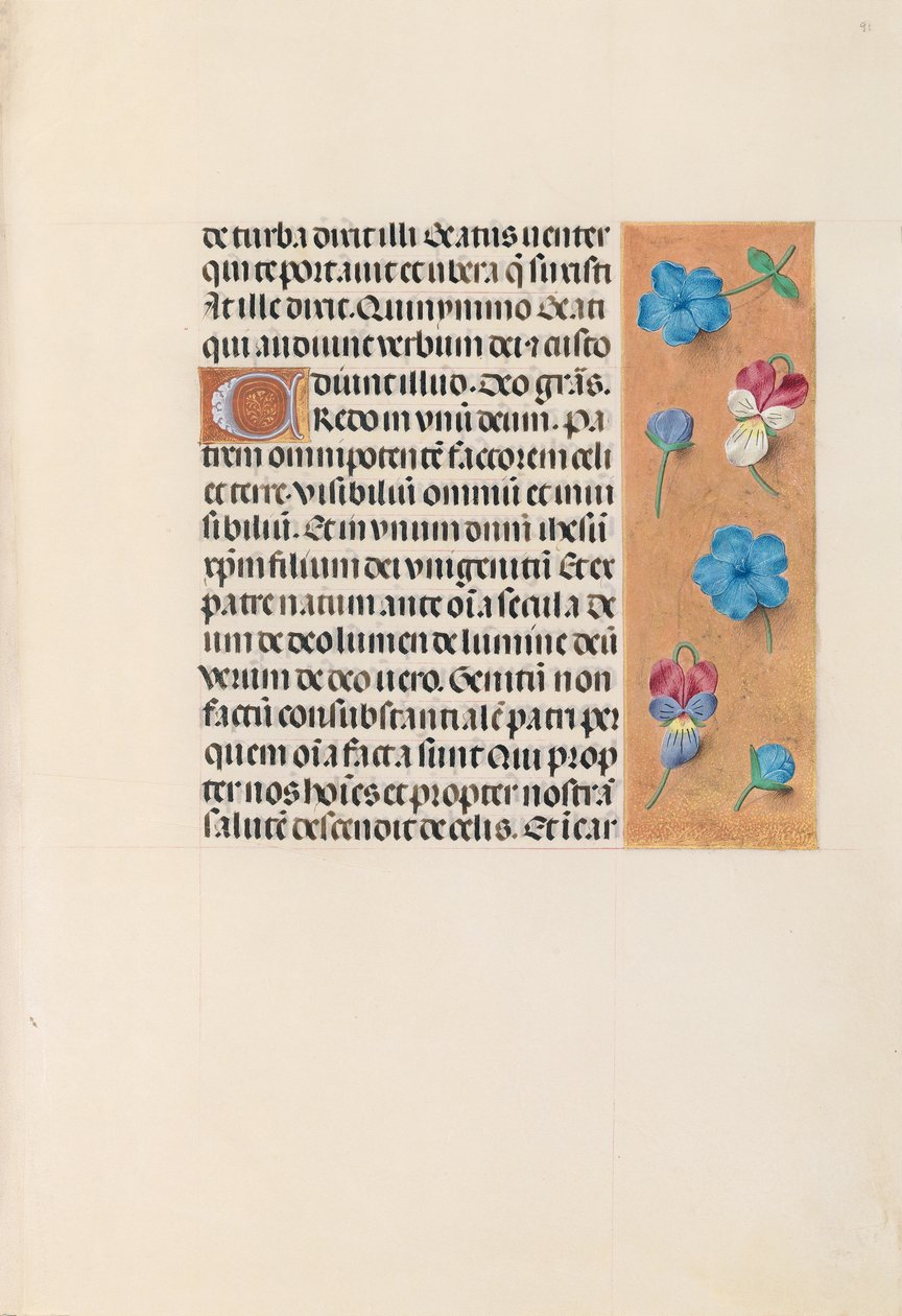 Hodiny královny Isabely Katolické, královny Španělska: Fol. 91r, c. 1500. od Master of the First Prayerbook of Maximillian