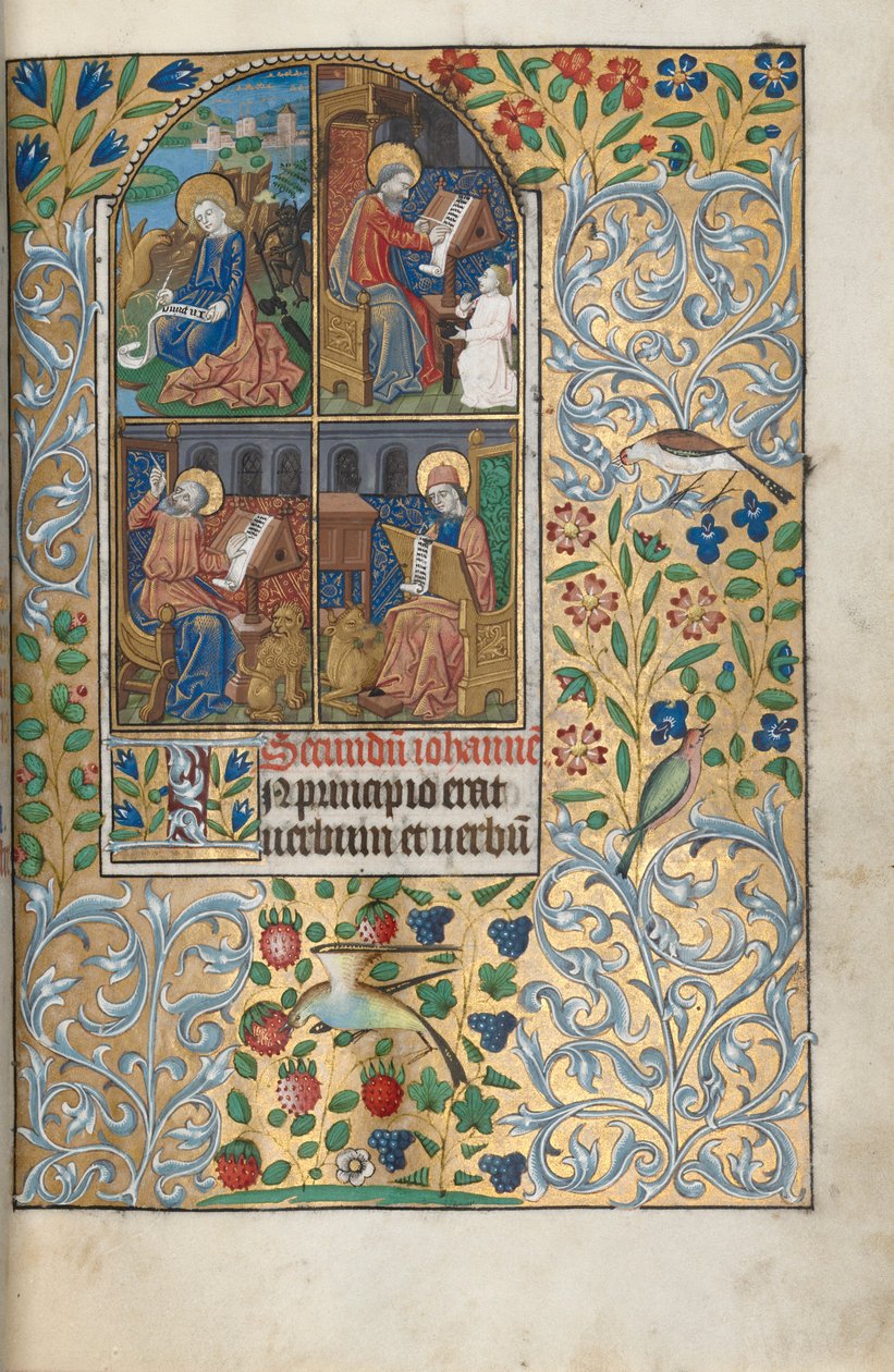 Kniha hodin Použití Rouen: fol. 13r, Čtyři evangelisté, c. 1470. od Master of the Geneva Latini