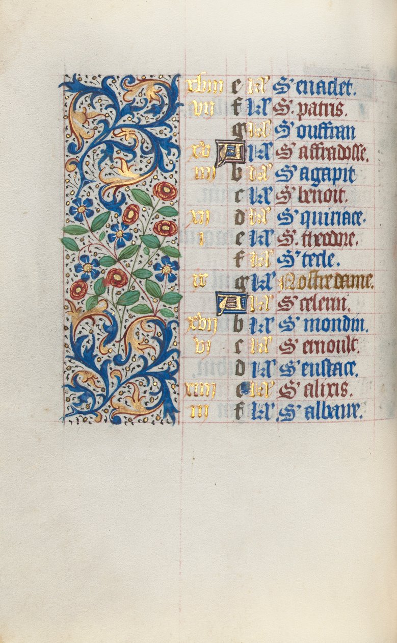 Kniha hodin Použití Rouen: fol. 3v, c. 1470. od Master of the Geneva Latini