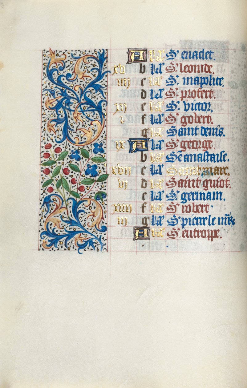 Kniha hodin Použití Rouen: fol. 4v, c. 1470. od Master of the Geneva Latini