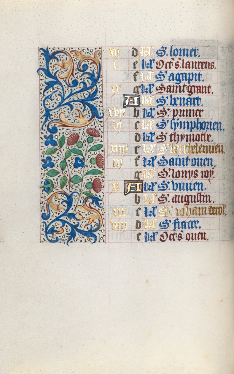 Kniha hodin Použití Rouen: fol. 8v, c. 1470. od Master of the Geneva Latini