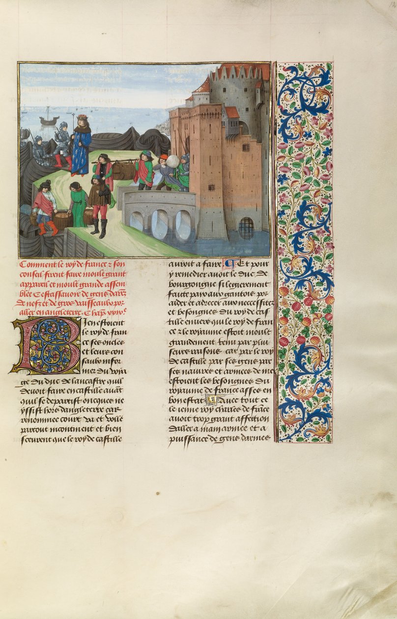 Francouzský král Karel VI. se připravuje na válku s Anglií od Master of the Getty Froissart