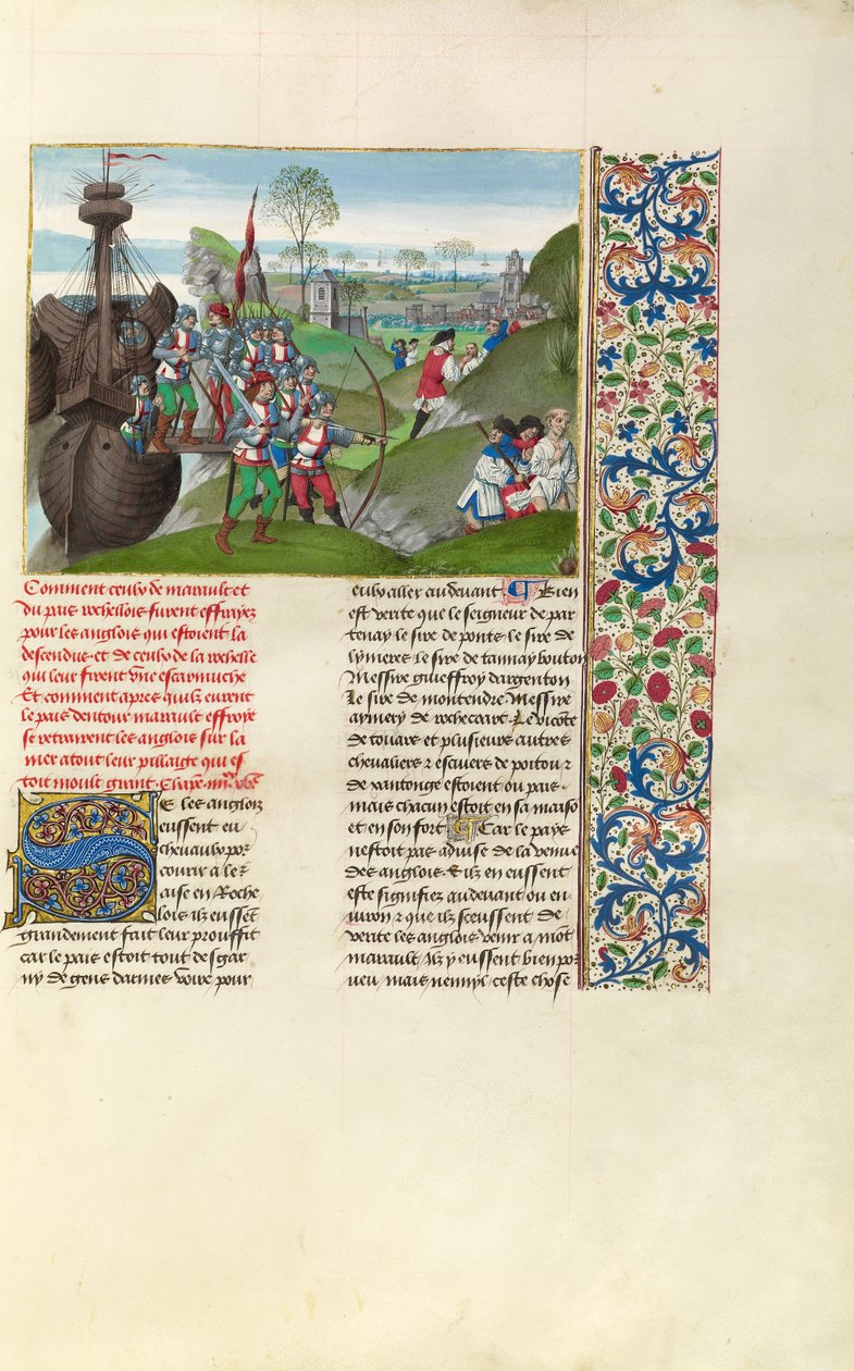 Angličané obléhají La Rochelle od Master of the Getty Froissart