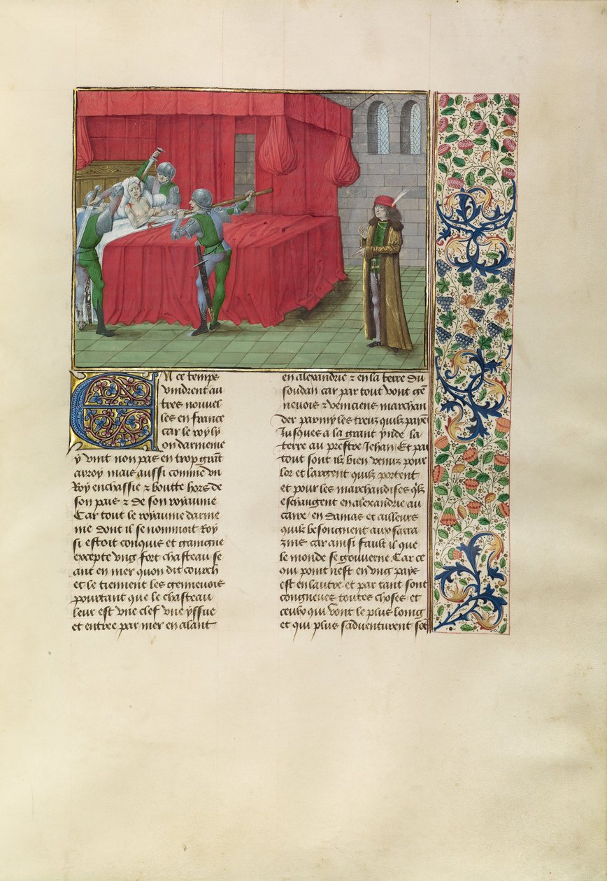 Kyperský král zabit pronásledovateli svých bratrů od Master of the Getty Froissart