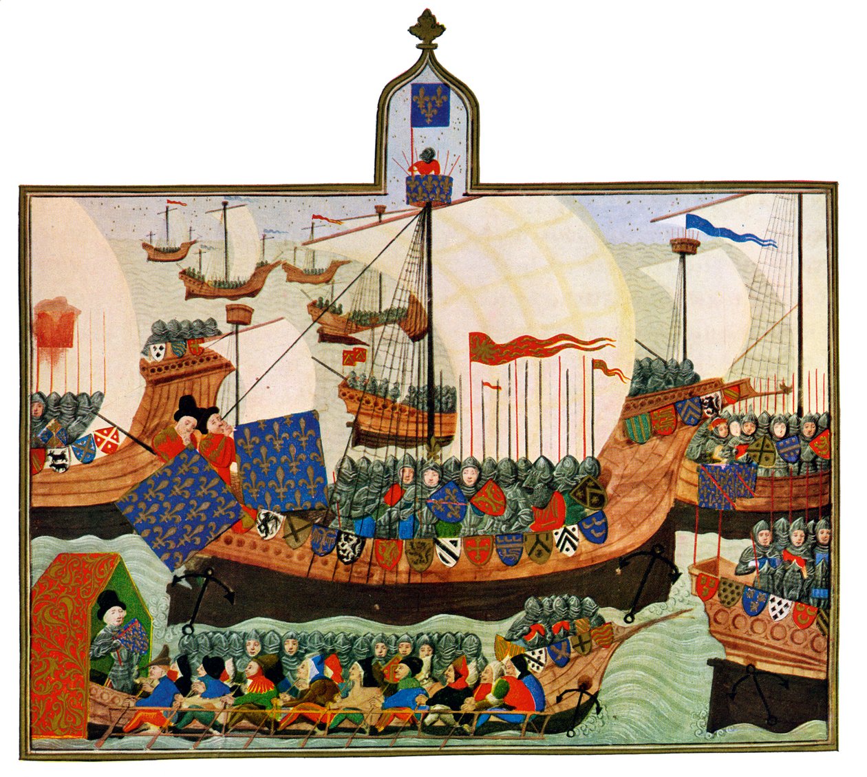 Výprava Francouzů a Janovců do Barbary, 15. století. od Master of the Harley Froissart