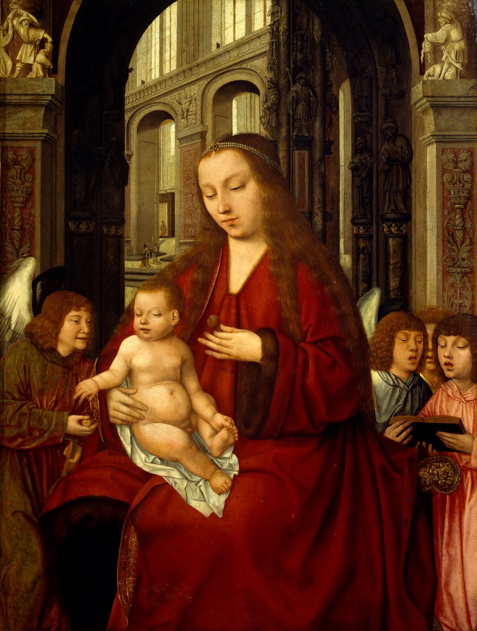Madona s dítětem, začátek 16. století (malba) od Master of the Holy Blood
