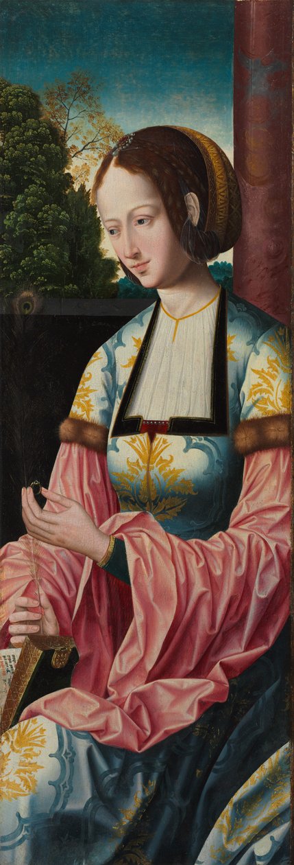Svatá Barbora, asi 1520 (tempera na dřevěné desce) od Master of the Holy Blood