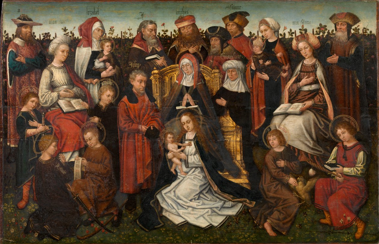 Rodina svaté Anny, cca 1500-10 (olej na panelu) od Master of the Holy Family of St. Anne