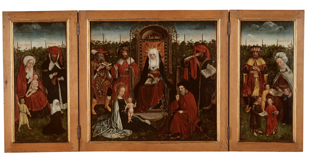 The Poortakker Triptych, cca 1500-10 (olej na panelu) od Master of the Holy Family of St. Anne