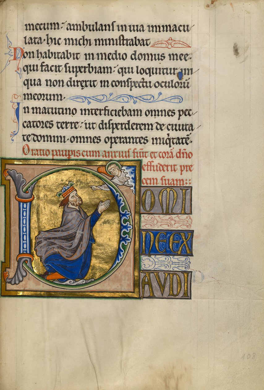 Počáteční D: David v modlitbě od Master of the Ingeborg Psalter