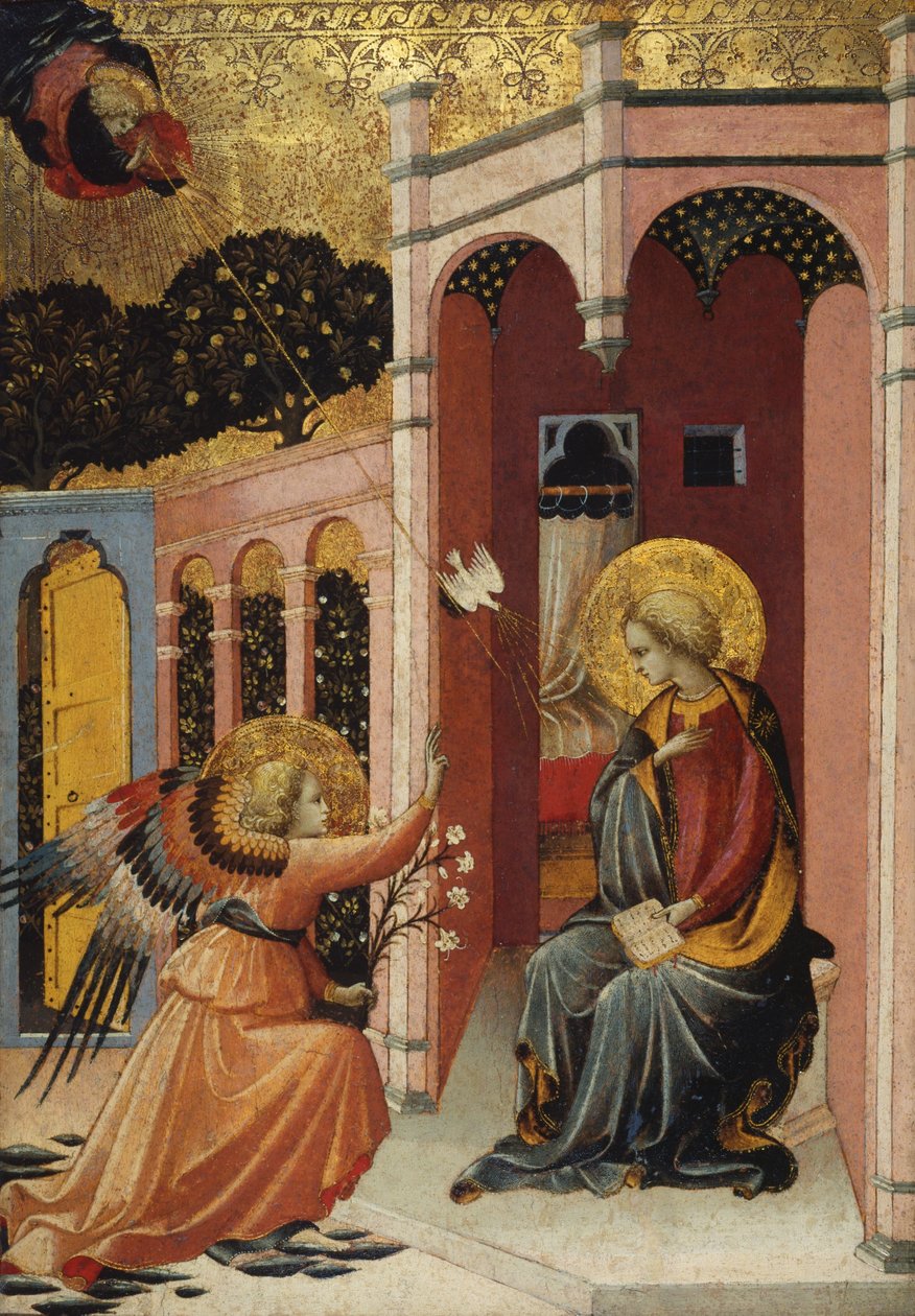 Zvěstování, Florentská škola, kolem 1430-40 od Master of the Judgement of Paris