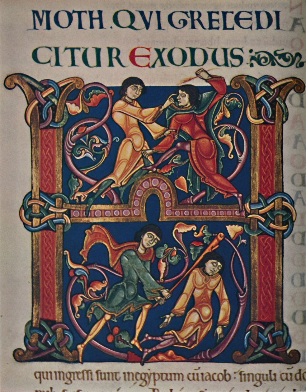 Iniciála z Winchester Bible, c1150 AD, c1950. od Master of the Leaping Figures