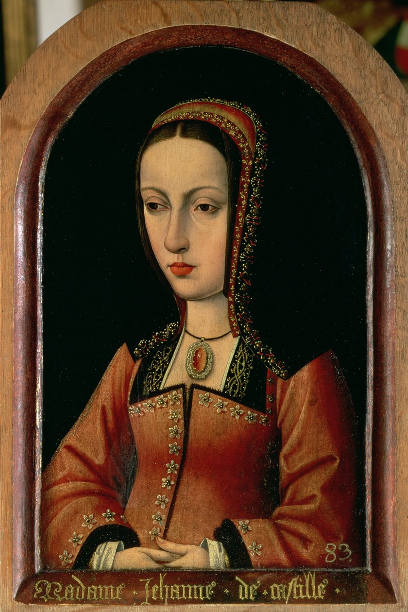 Joanna nebo Juana „Šílený“ z Kastilie (1479-1555), dcera Ferdinanda II. Aragonského (1452-1516) a Isabelly „Katolík“ z Kastilie (1474-1504) od Master of the Legend of St. Madeleine