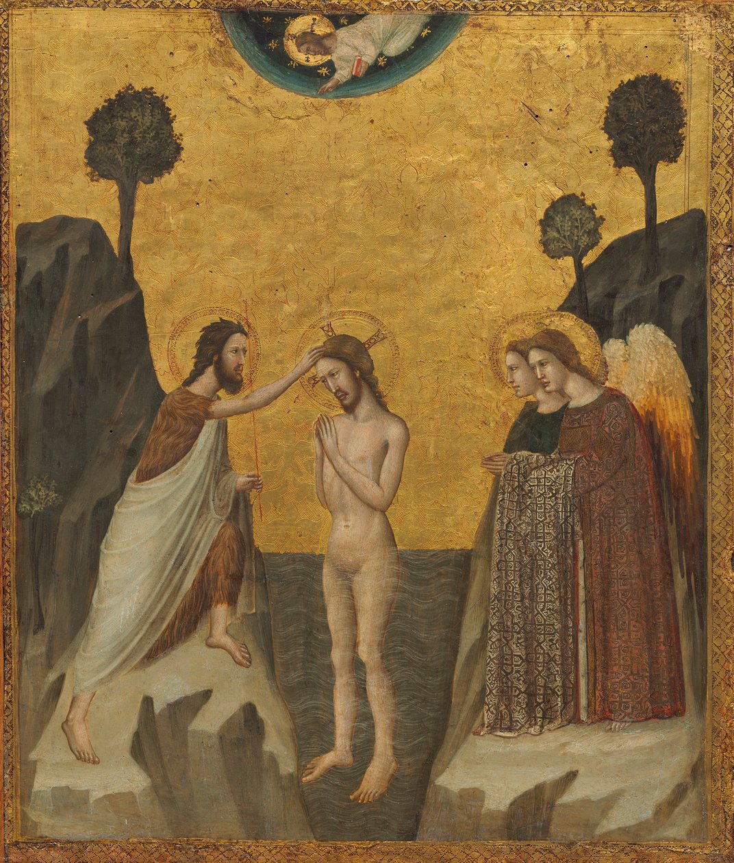 Křest Krista, c.1330/1340 (tempera na panelu) od Master of the Life of Saint John the Baptist