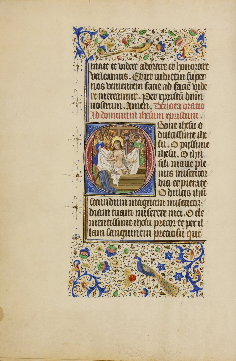 Počáteční O: Bolestný muž od Master of the Llangattock Hours