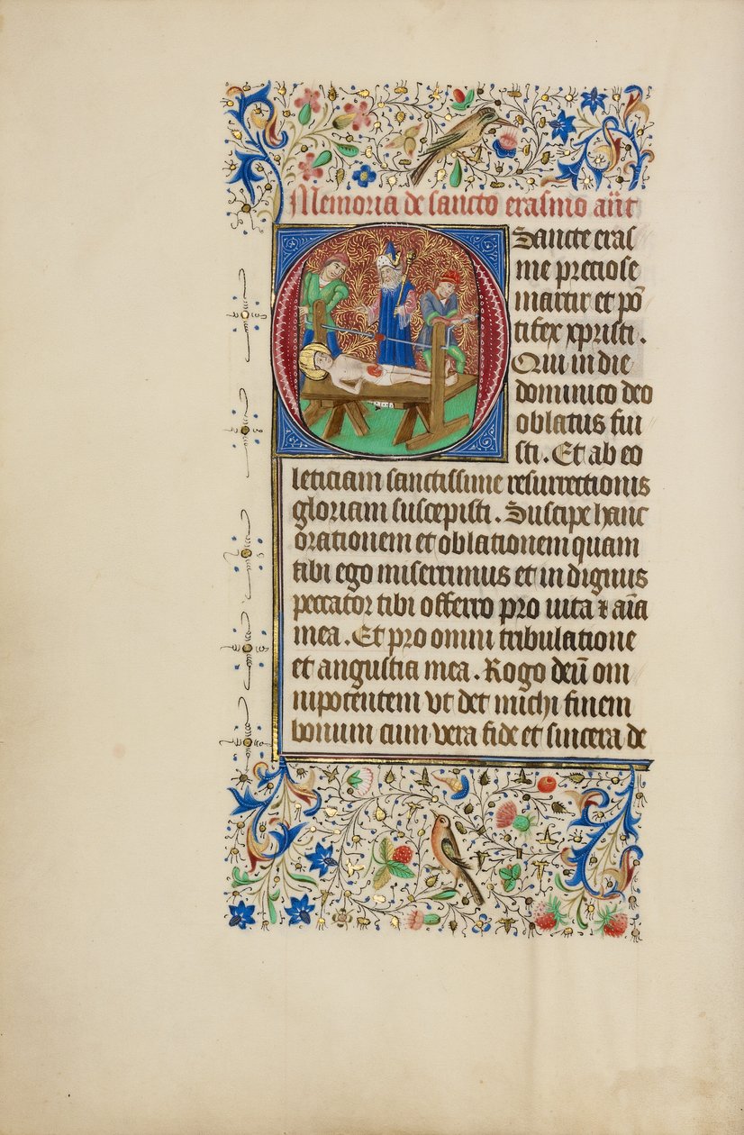 Iniciála O: Mučednická smrt svatého Erasma od Master of the Llangattock Hours