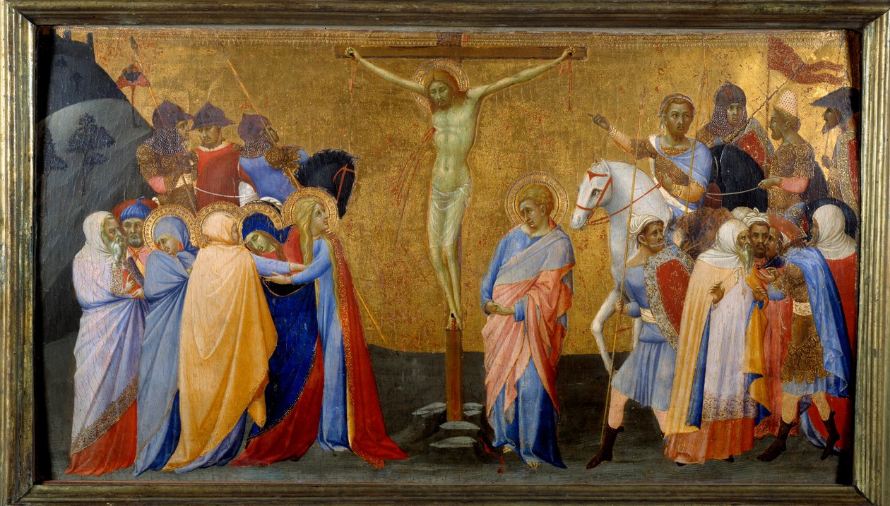 Ukřižování Detrempe Mistra Madony De San Pietro d