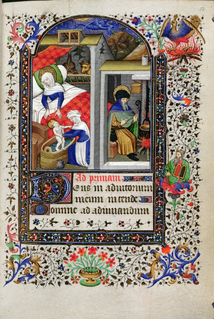 Přidat 18192 f.52 Narození Páně, z Knihy hodin, Paříž, kolem 1435 od Master of the Munich Golden Legend