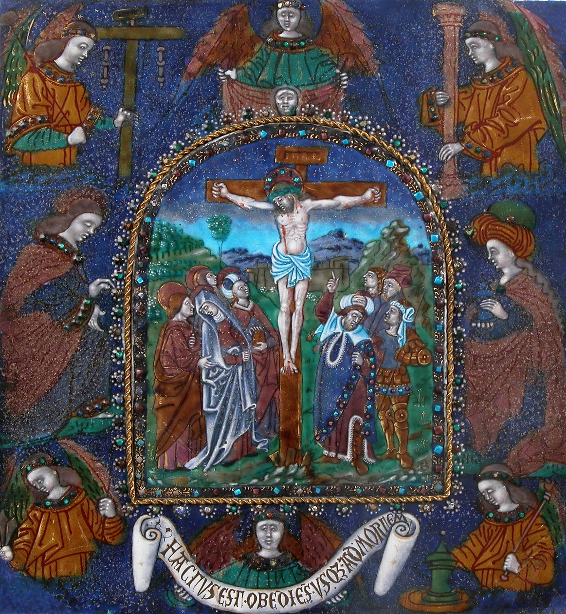 Deska s Ukřižováním, francouzština, 16. století. od Master of the Orleans Triptych