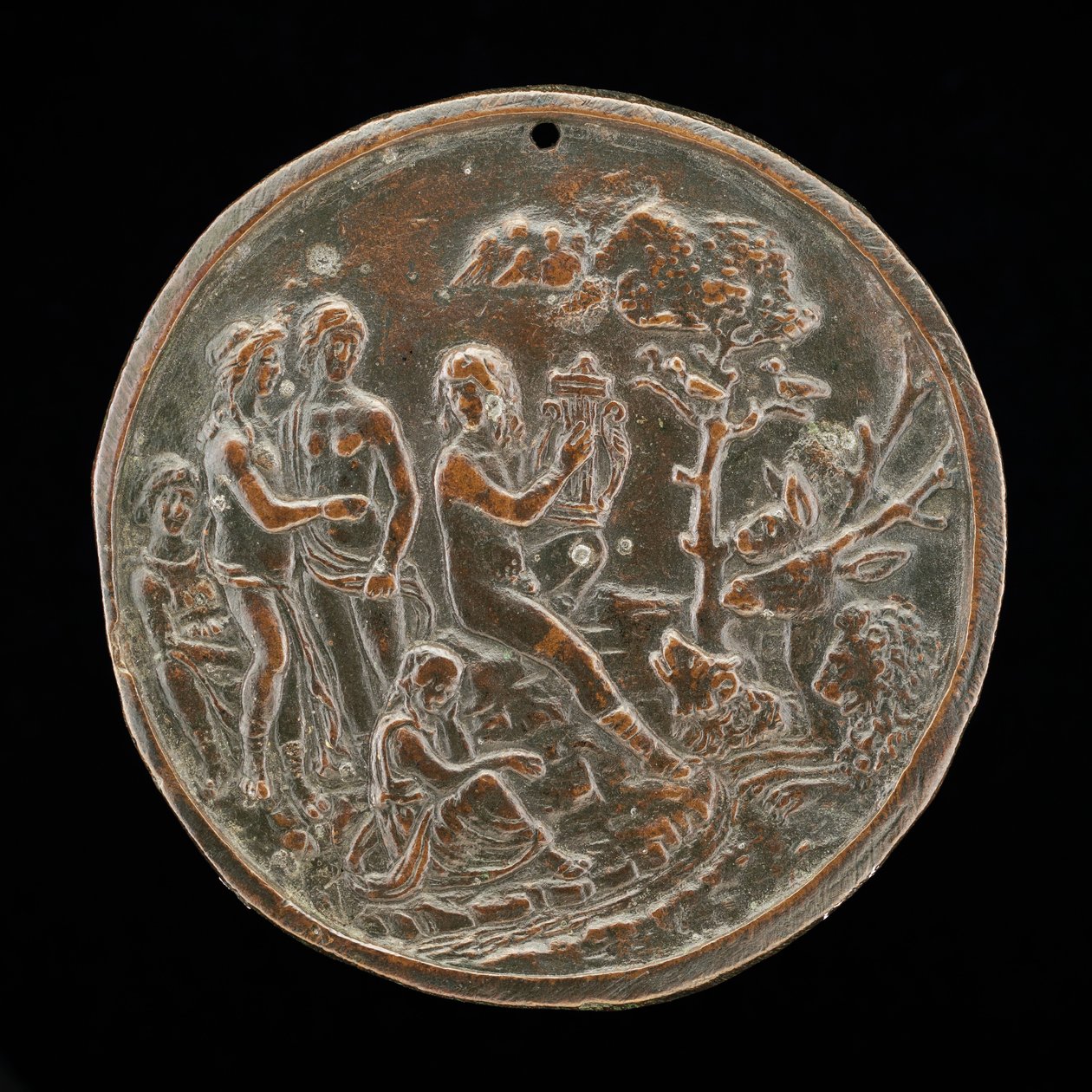 Orpheus Playing to the Animals, čtvrtá čtvrtina 15. století. od Master of the Orpheus Legend