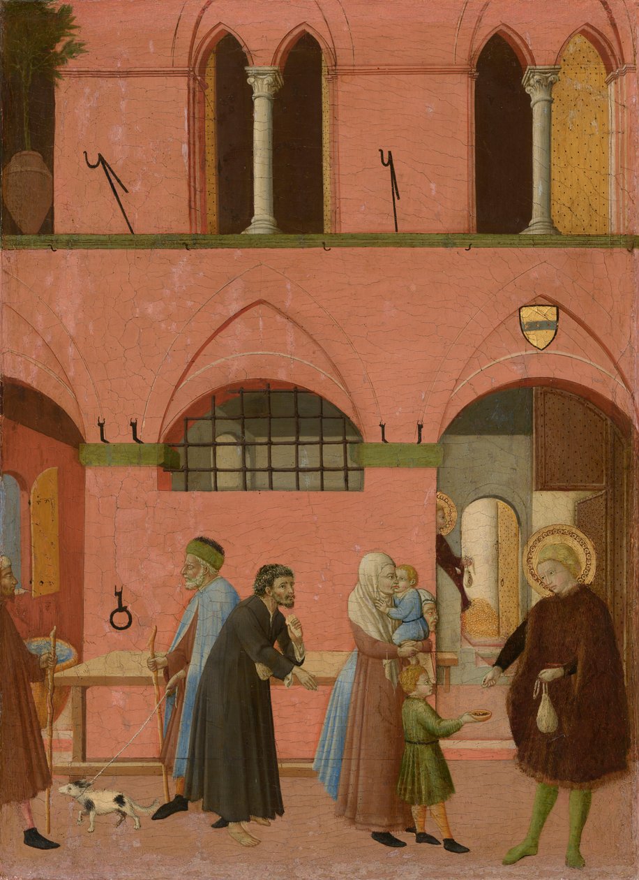 Svatý Antonín rozdává své bohatství chudým, asi 1430-1435 (tempera na topolové desce) od Master of the Osservanza