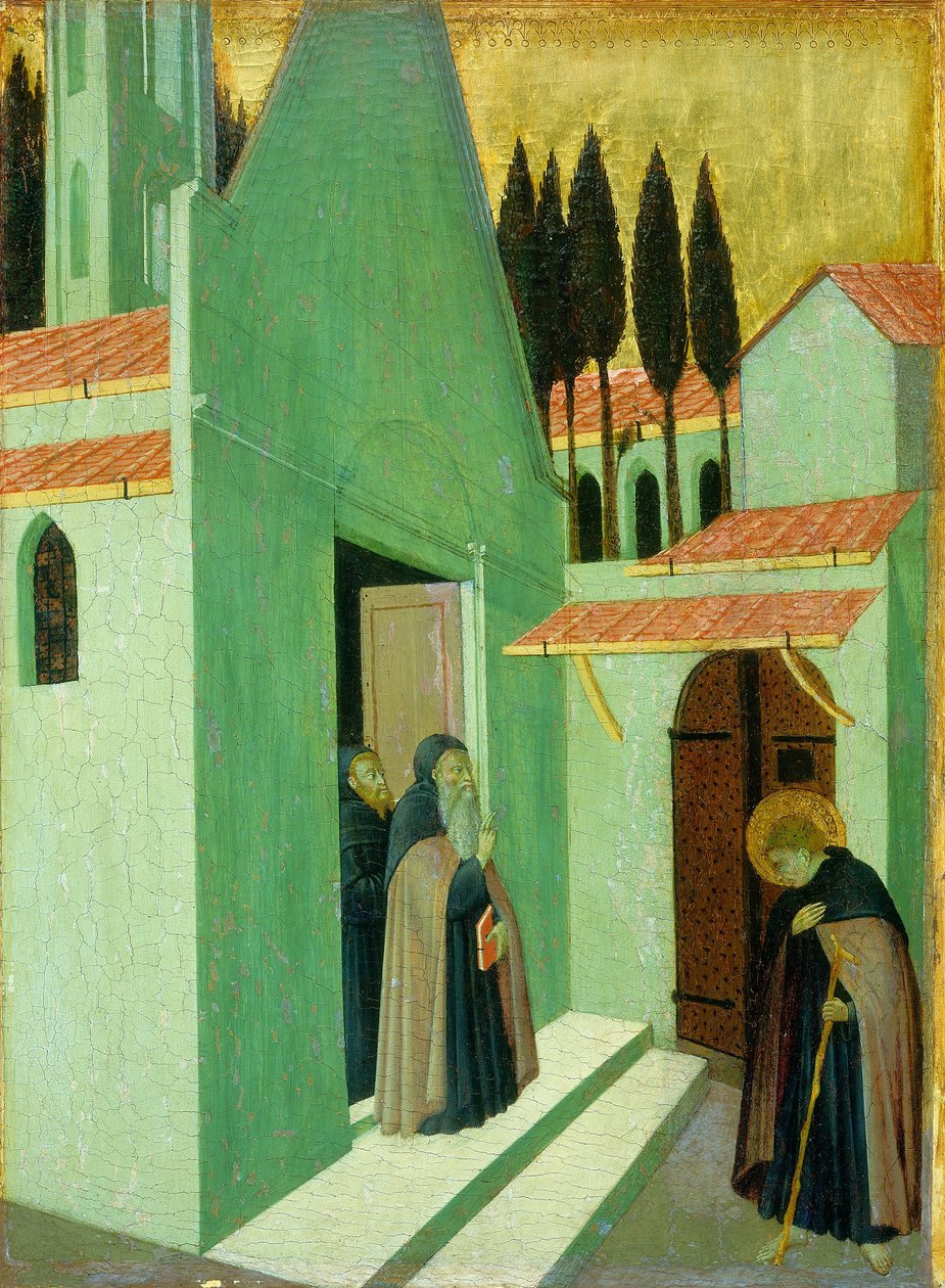 Svatý Antonín opouští svůj klášter od Master of the Osservanza