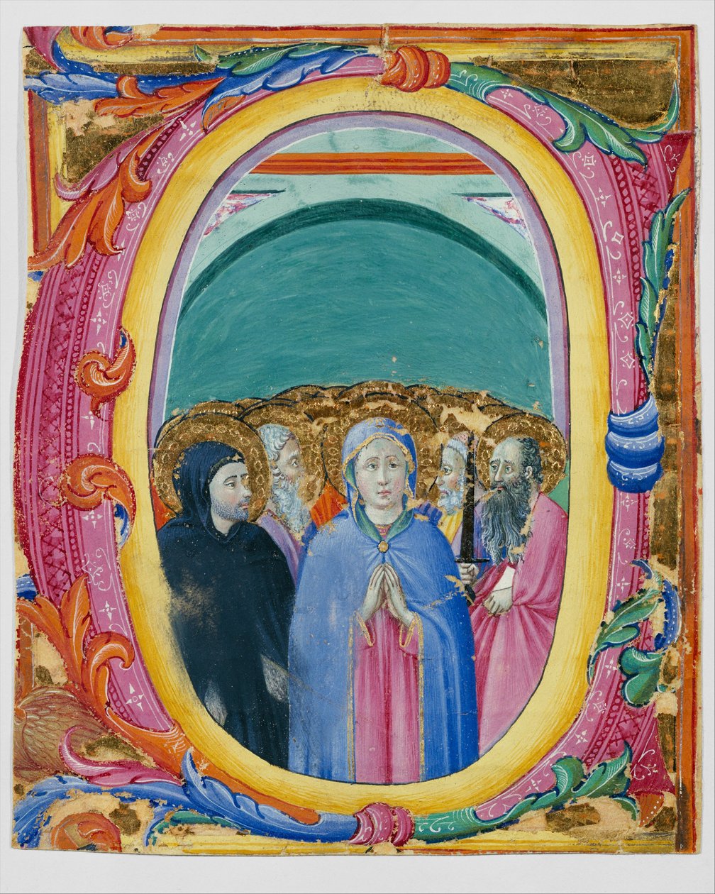 Všichni svatí v počátečním E nebo O, ca. 1430-40. od Master of the Osservanza