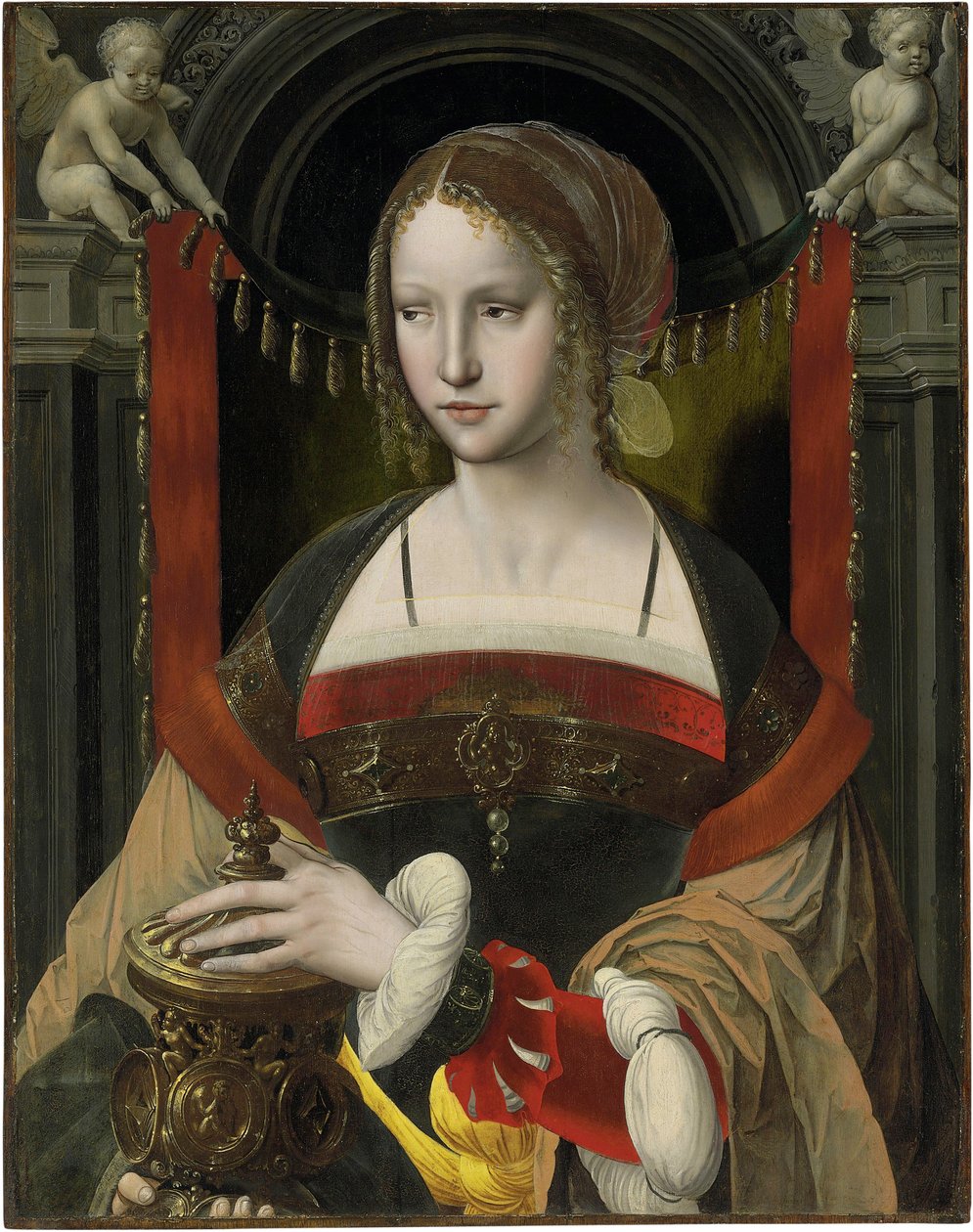 Sainte Marie Madeleine - Malba mistra papouška (Antverpy, první třetina 16. století), olej na dřevě (73,6 x 58,4 cm) od Master of the Parrot