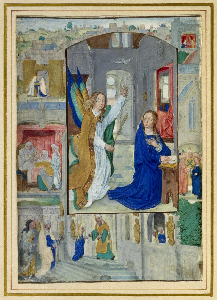 Zvěstování z knihy hodin od Master of the Prayerbook