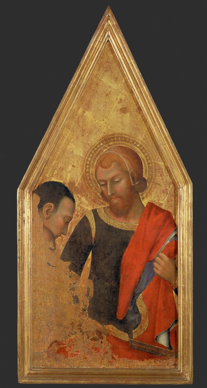 Svatý Martin z Tours rozděluje svůj plášť. Zadní strana ... od Master of the Rebel Angels