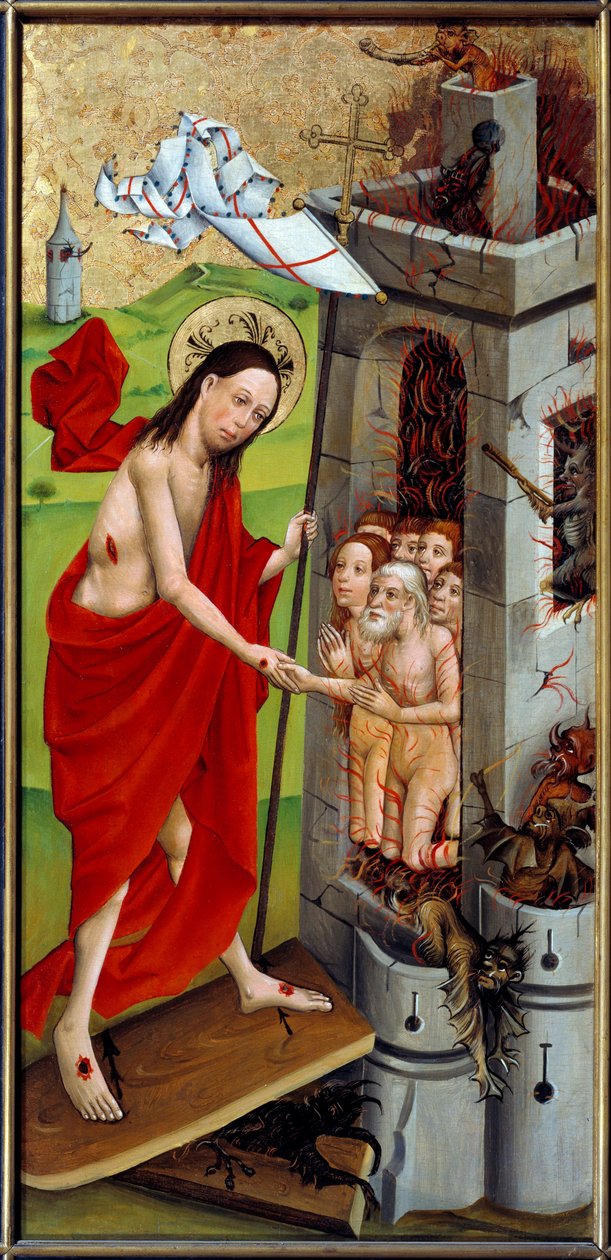 Kristus s limbem Malba na dřevě od mistra Horního Rýna (15. století) 1460 Lyon, Musee des Beaux Arts od Master of the Rhine