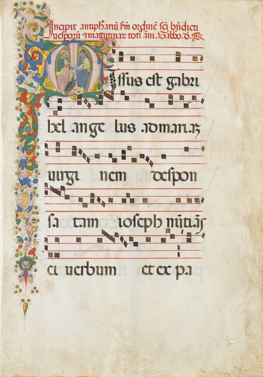 Rukopisný list se svatým Janem Evangelistou a svatým Janem Křtitelem..., druhá polovina 15. stol. od Master of the Riccardiana Lactantius