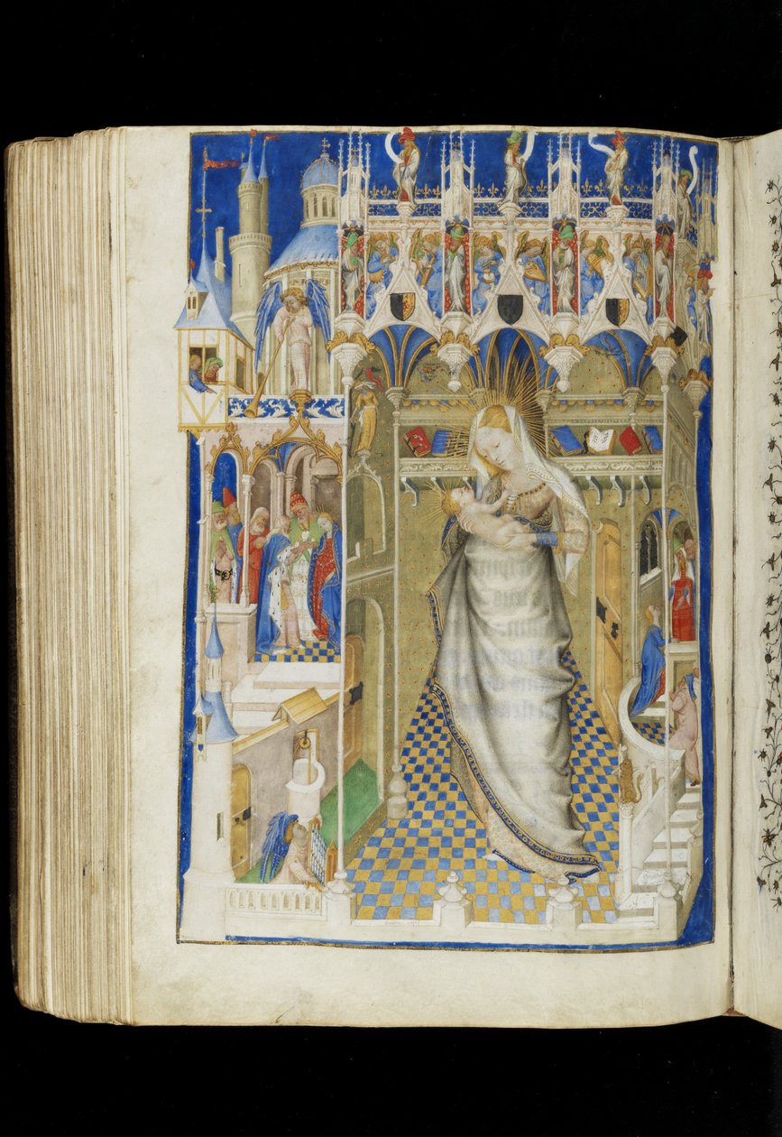 Ms 62 f.141v, Madonna s dítětem, z Knihy hodin, francouzština, c.1445-50 od Master of the Rohan Hours