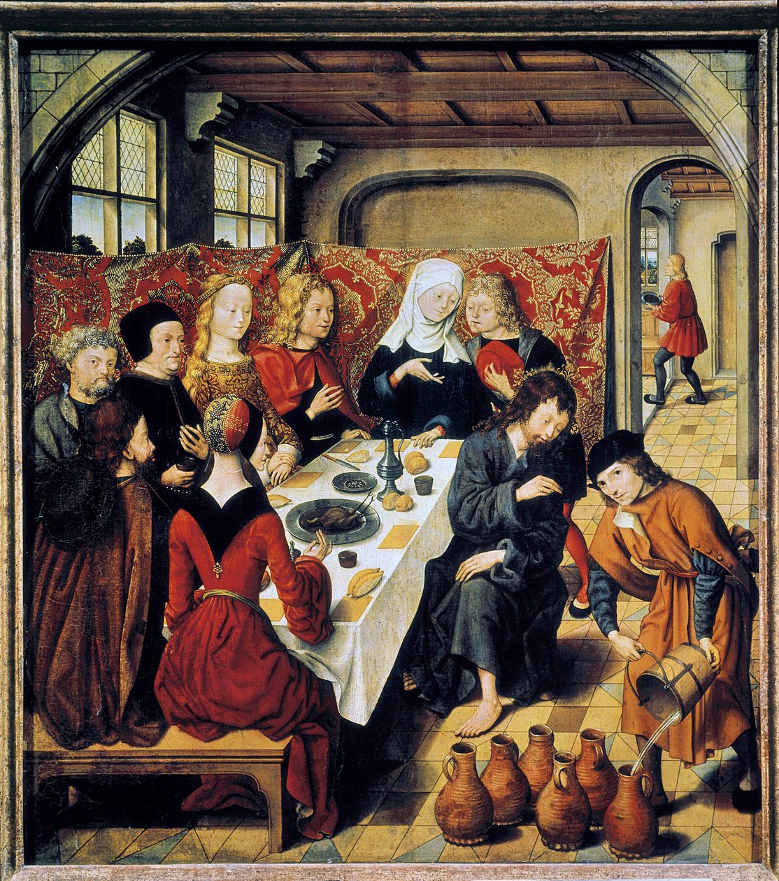 ""svatba v Káně"" Obraz od mistra oltáře svatého Bartoloměje (16. století) (ec.flam.) Laeken. Královská muzea výtvarných umění od Master of the Saint Bartholomew Altarpiece