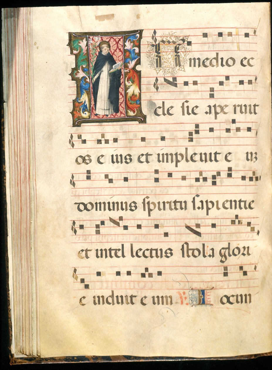 Folio z pozvolného konce 15. století (inkoust, tempera a plátkové zlato na pergamenu) od Master of the Saluces Hours (attr. to)
