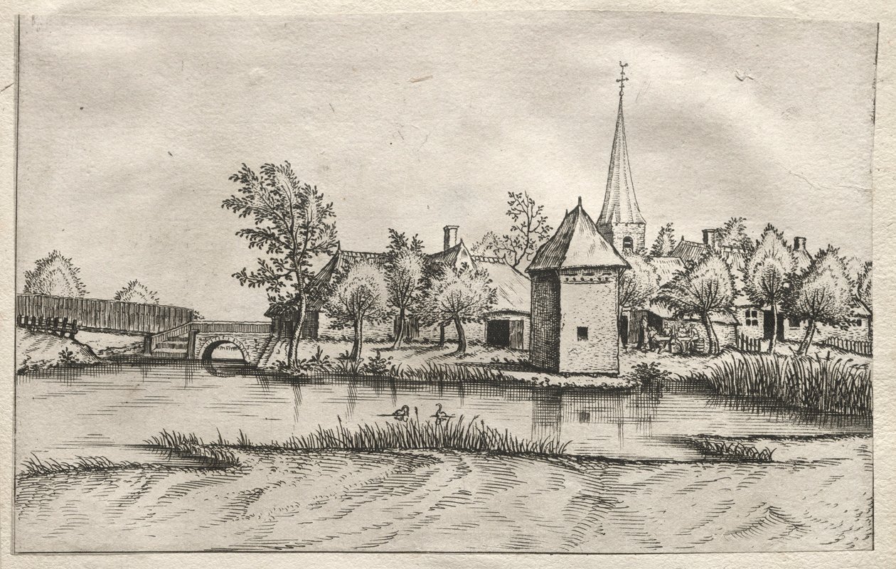 Pohledy na vesnice v Brabantsku a Campine: Vodní vesnice, c. 1561. od Master of the Small Landscapes