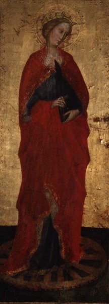 Svatá Kateřina (tempera na panelu) od Master of the Straus Madonna