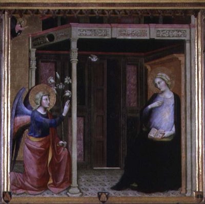 Zvěstování (tempera na desce) od Master of the Straus Madonna